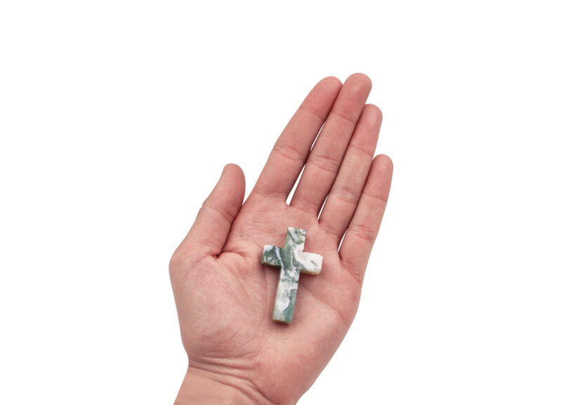 Croix en agate mousse