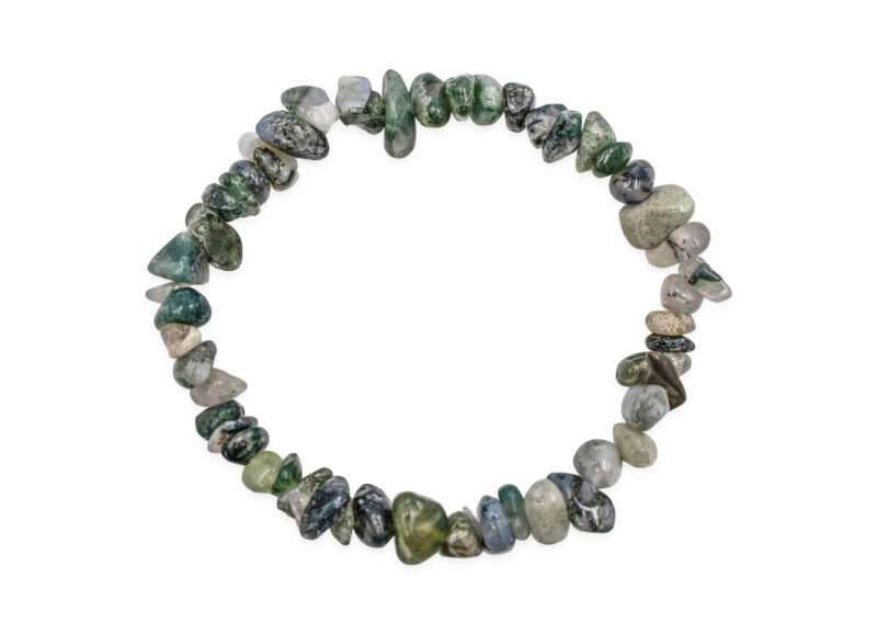 Moss Agate Chip Bracelet - Crystal Dreams