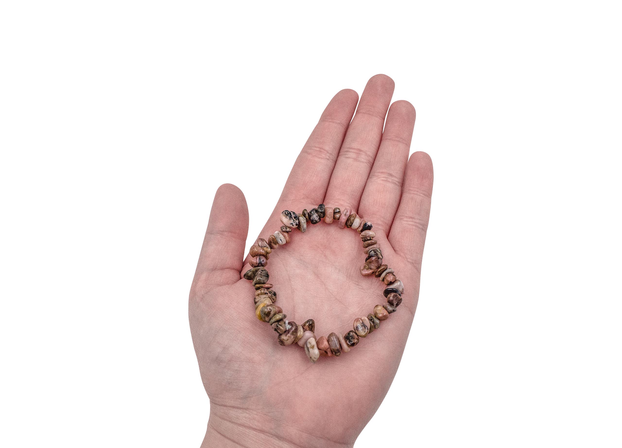 Rhodonite Chip Bracelet- Crystal Dreams