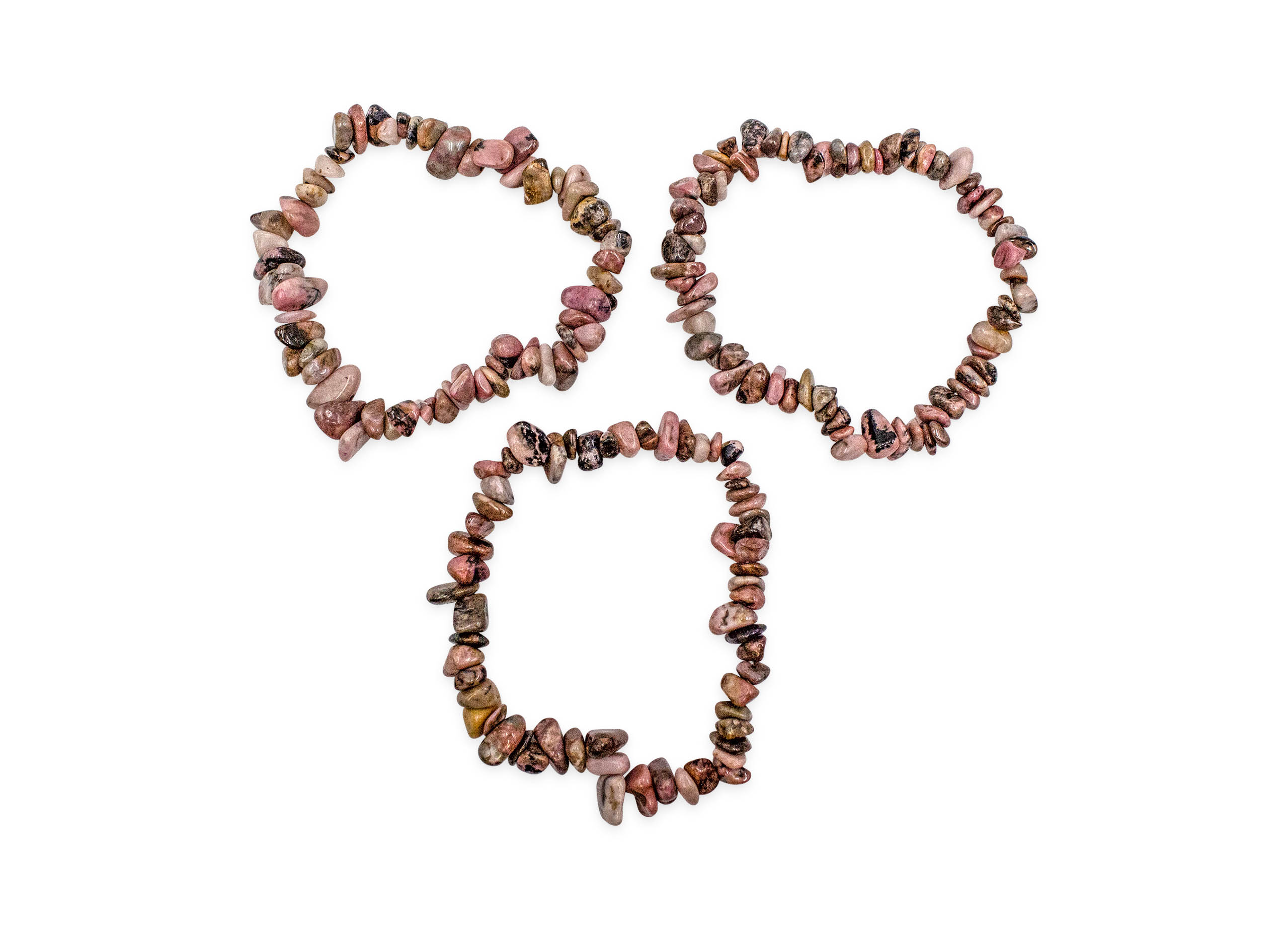 Rhodonite Chip Bracelet- Crystal Dreams