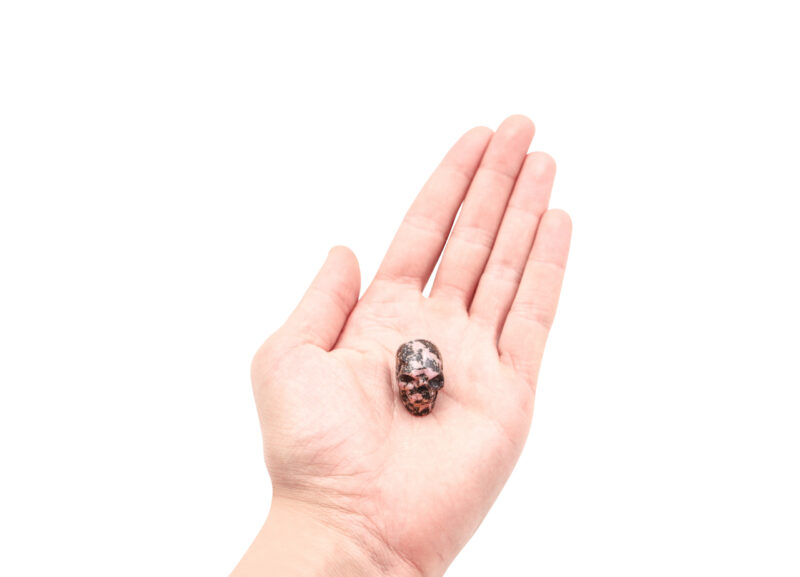 Mini Rhodonite Skull