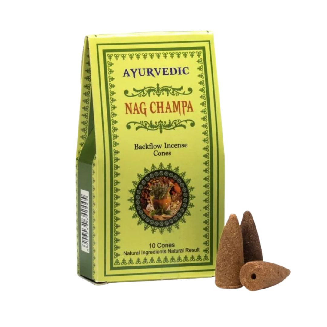 Ayurvedic Backflow Cone Incense Nag Champa - Crystal Dreams
