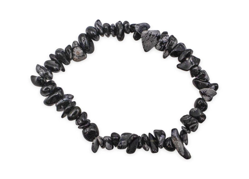Obsidian SnowFlake Chip Bracelet - Crystal Dreams