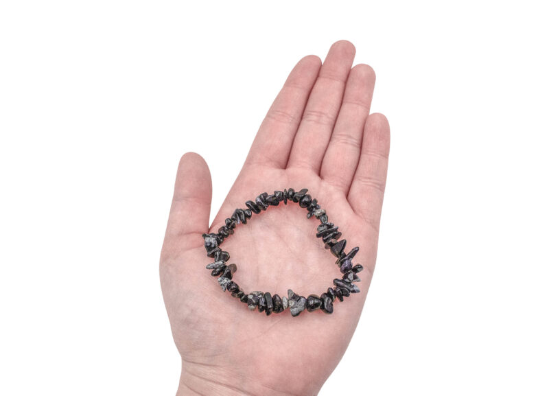 Obsidian SnowFlake Chip Bracelet