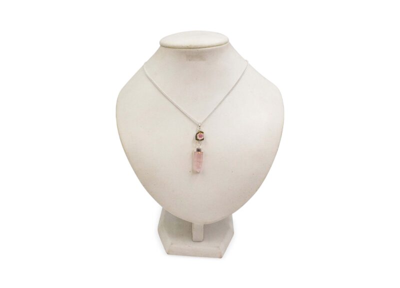 Rose Quartz & Watermelon Tourmaline Sterling Silver Pendant