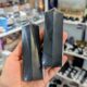 Black shungite crystal towers for grounding and protection