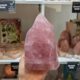 Rose quartz crystal tower promoting love and emotional balance