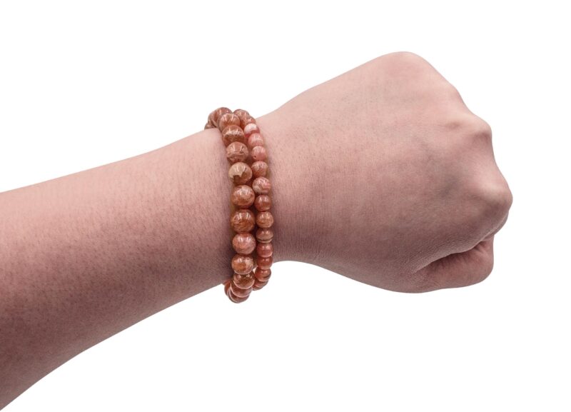 Bracelet de rhodochrosite (4 mm, 6 mm ou 8 mm)