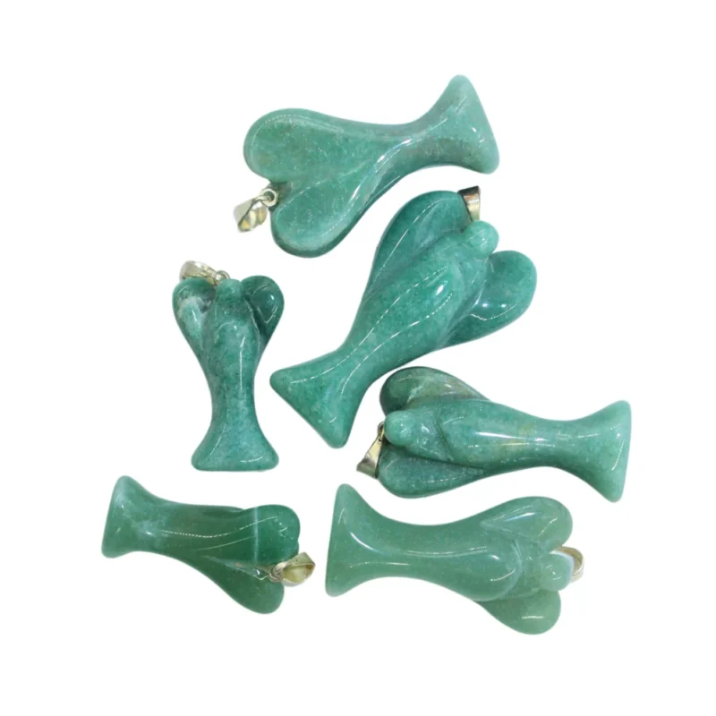 Pendentif d&rsquo;aventurine « Angel » en argent plaquée