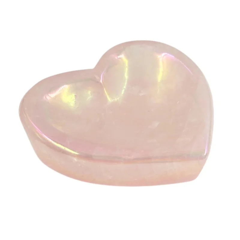 Bol de quartz rose aura en coeur