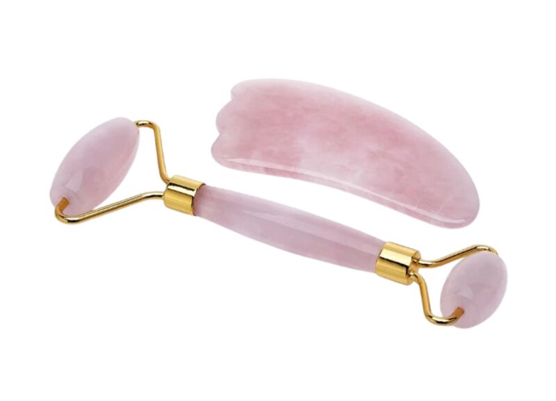 Facial Roller and Gua Sha Set Rose Quartz - Crystal Dreams