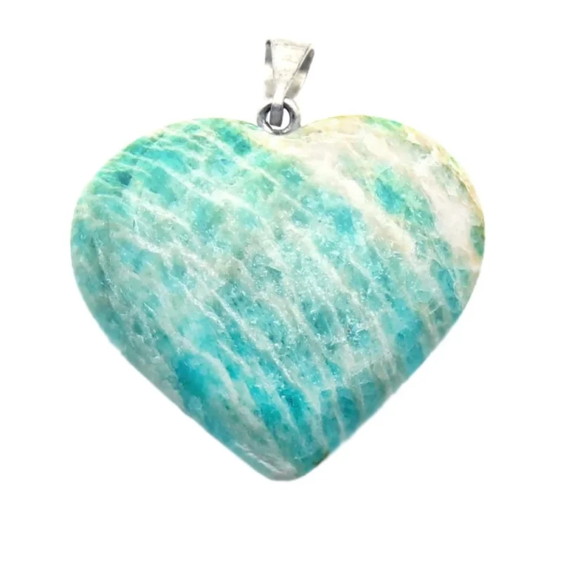 Amazonite Heart Pendant - Crystal Dreams