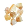 Citrine Heart Pendant - Silver plated pewter - Crystal Dreams