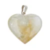 Citrine Heart Pendant - Silver plated pewter - Crystal Dreams