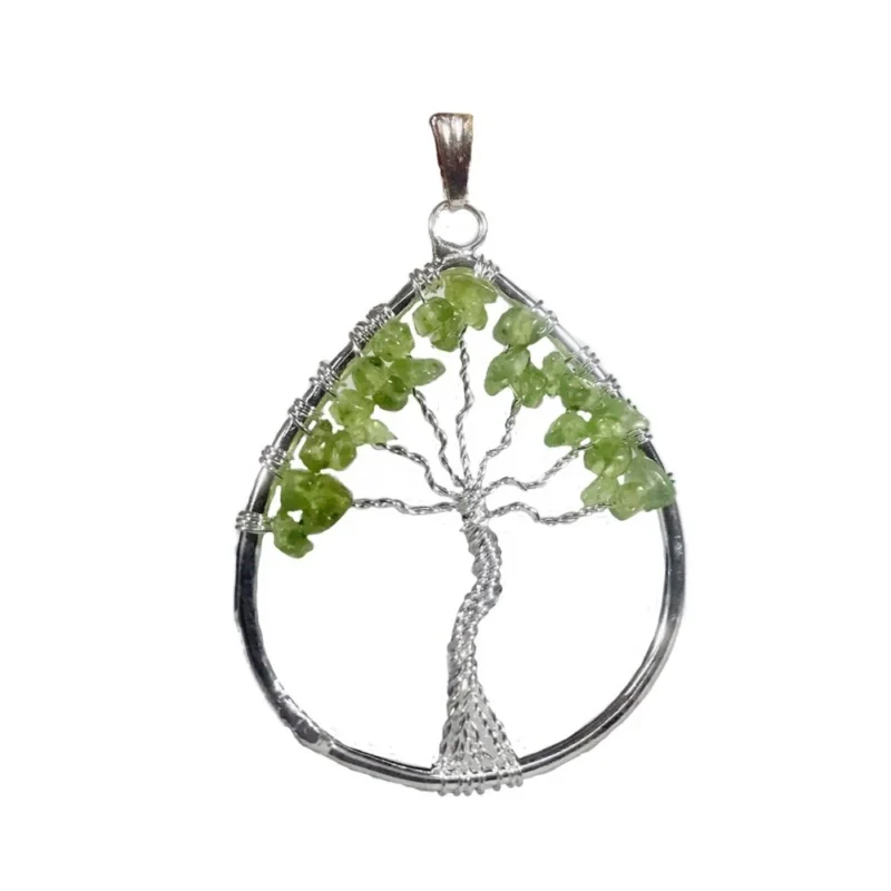 Peridot Tree of Life Pendant - Crystal Dreams